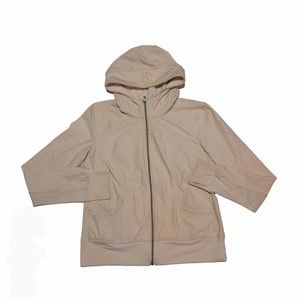 Lululemon Athletica Cream Hooded Bomber Jacket